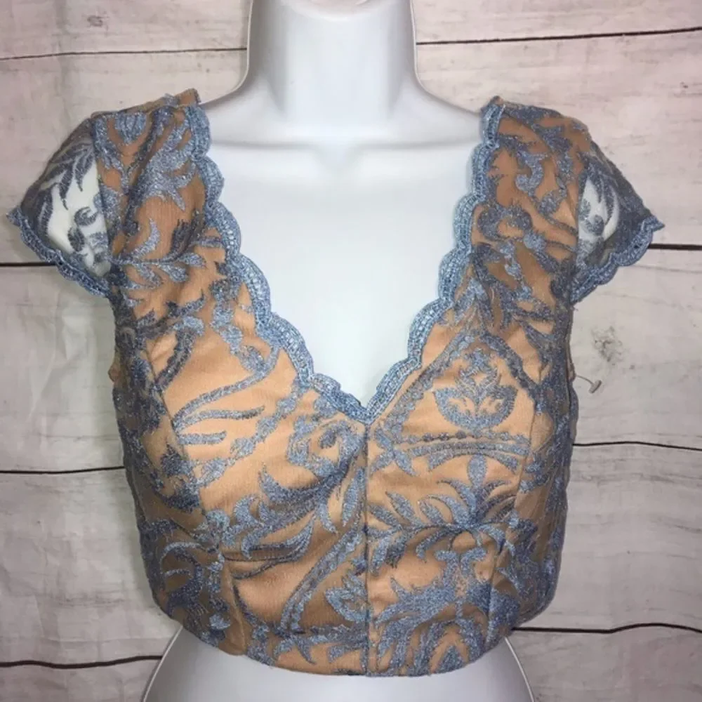 NEW! City Studio Womens Juniors Crop Top Lace-Size 7